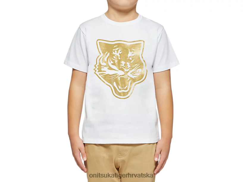 bijelo zlato 8XPTRV659 Onitsuka Tiger odjeća grafički logotip t djeca
