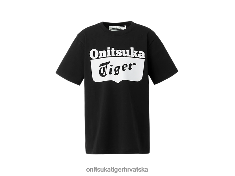 crno bijeli 8XPTRV661 Onitsuka Tiger odjeća majica s logotipom djeca