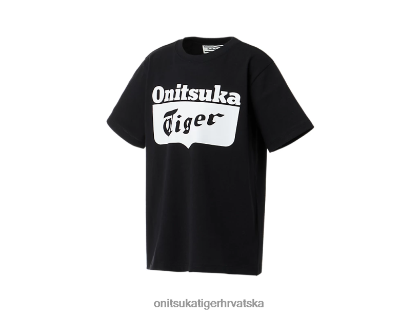 crno bijeli 8XPTRV661 Onitsuka Tiger odjeća majica s logotipom djeca