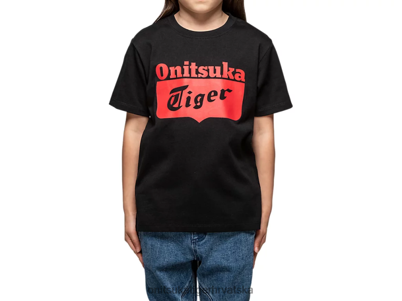 izvedba crna/vatreno crvena 8XPTRV676 Onitsuka Tiger odjeća majica s logotipom djeca