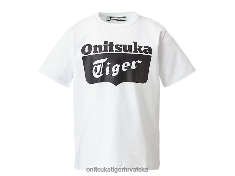 prava bijela/performans crna 8XPTRV669 Onitsuka Tiger odjeća majica s logotipom djeca