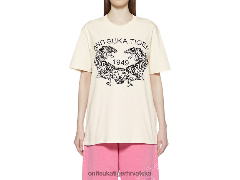 bijela 8XPTRV402 Onitsuka Tiger odjeća grafička majica uniseks