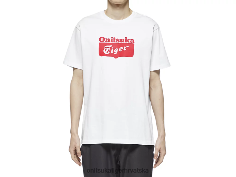 bijelo/crveno 8XPTRV388 Onitsuka Tiger odjeća majica s logotipom uniseks