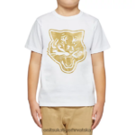 bijelo zlato 8XPTRV659 Onitsuka Tiger odjeća grafički logotip t djeca