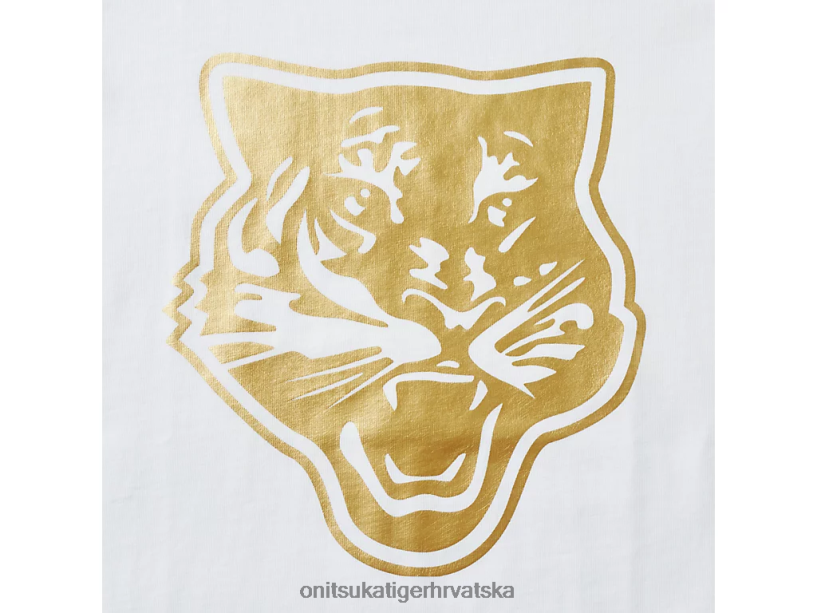 bijelo zlato 8XPTRV659 Onitsuka Tiger odjeća grafički logotip t djeca - Slika 5